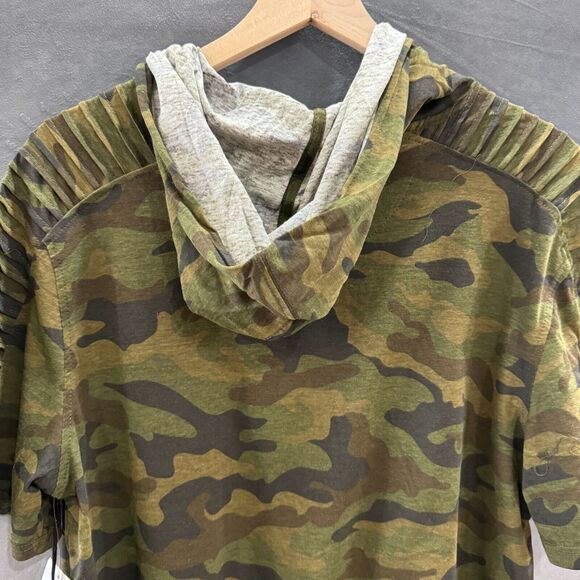 Camo Short‎ Sleeve Hoodie Womens Medium Brooklyn Cloth Green Pullover Streetwear - Picture 11 of 13